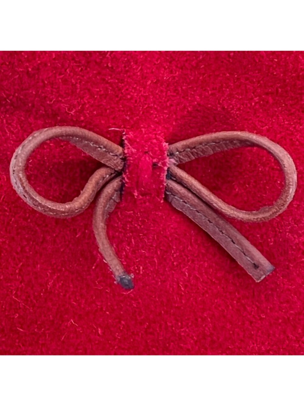 Lands End Red Suede Loafers Leather Upper Womens Size 6B Vintage With Bow Detail - Picture 9 of 14